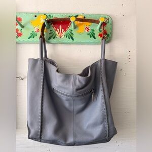 The Sak blue leather tote bag